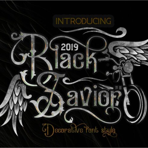 Black Savior Victorian retro Font cover image.
