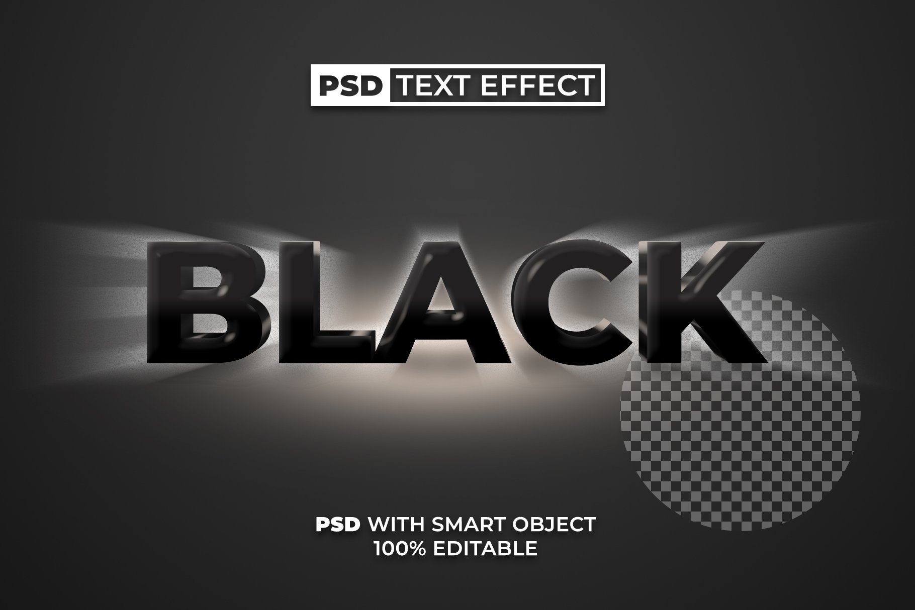 PSD Black Text Effect Back Lightpreview image.