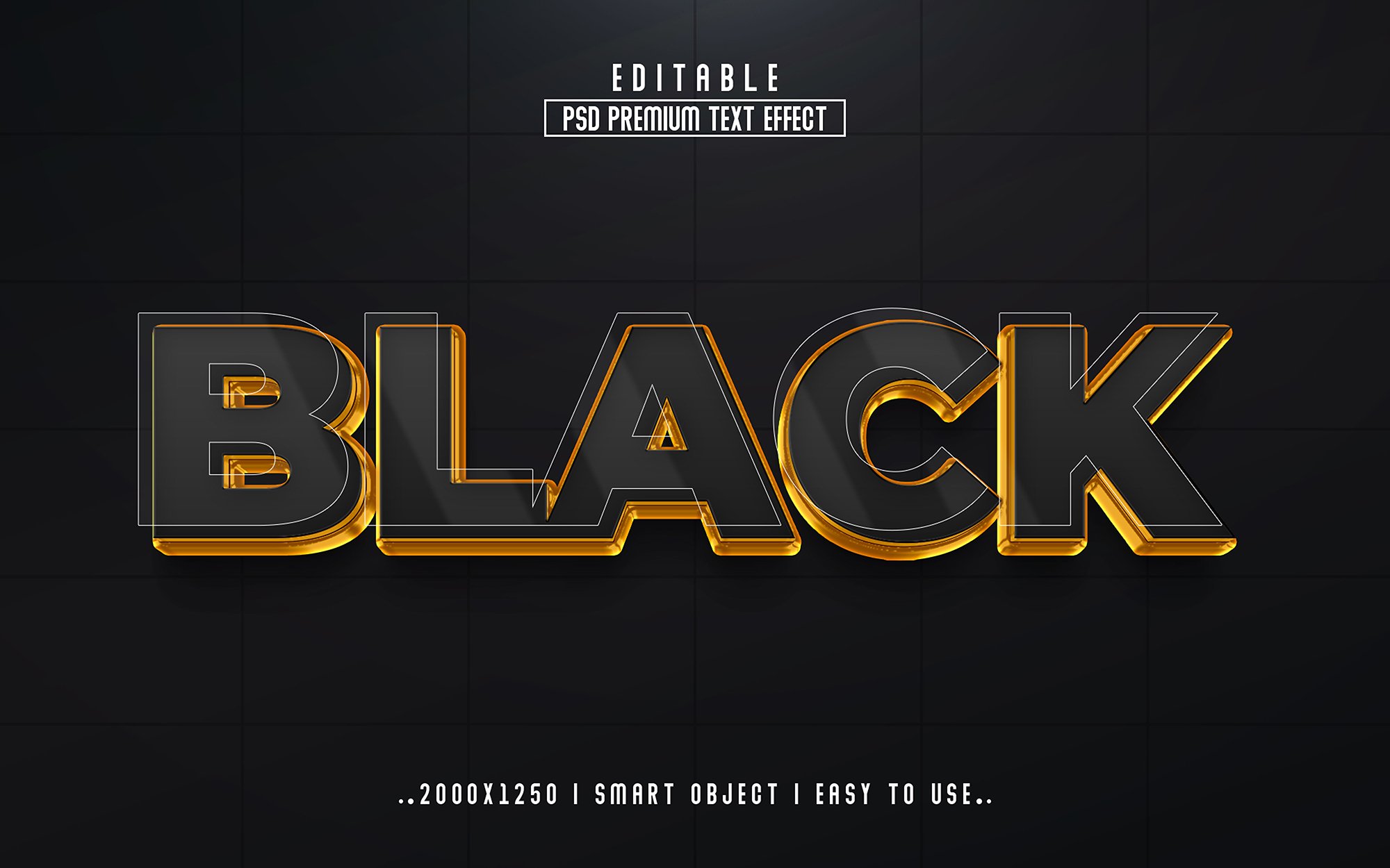 Black 3D Editable psd Text Effectcover image.