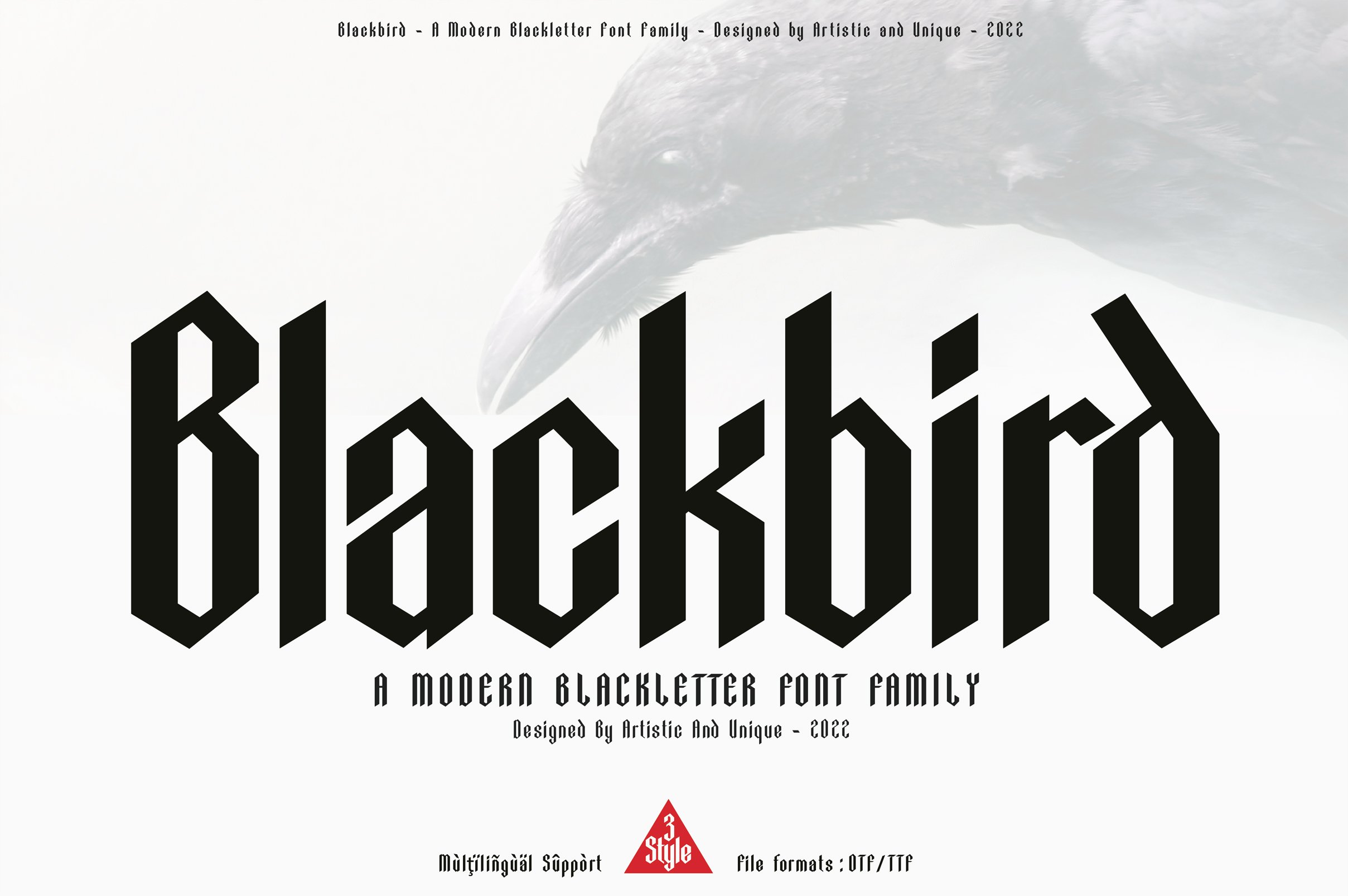 Blackbird - Blackletter font family cover image.