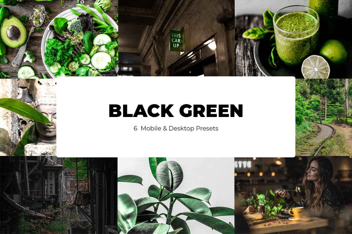 BLACK GREEN Lightroom Presetscover image.