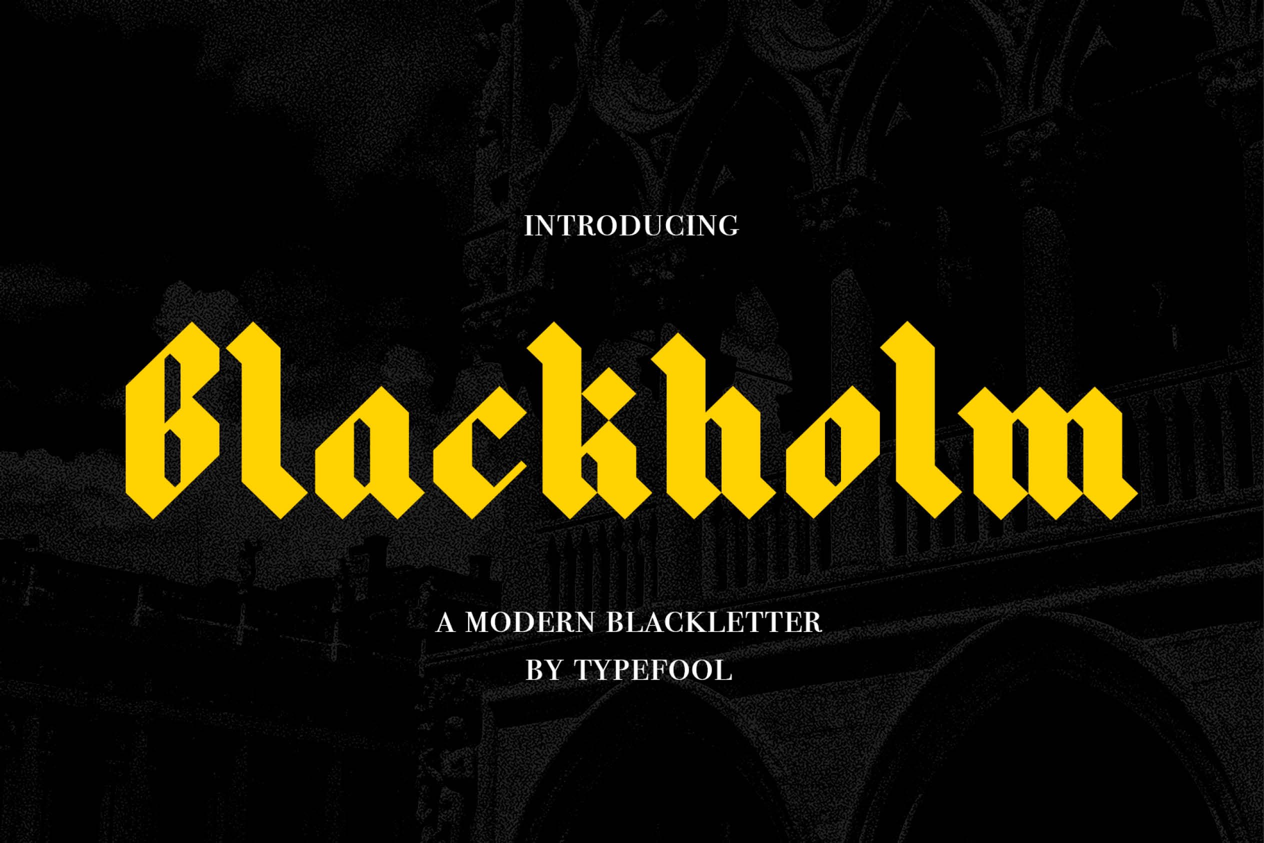 Blackholm - Blackletter font cover image.