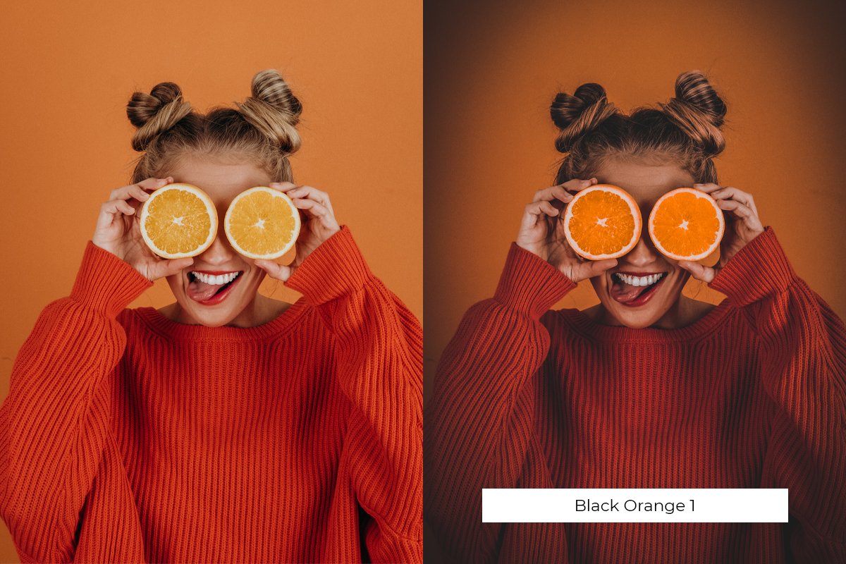 BLACK ORANGE Lightroom Presetspreview image.