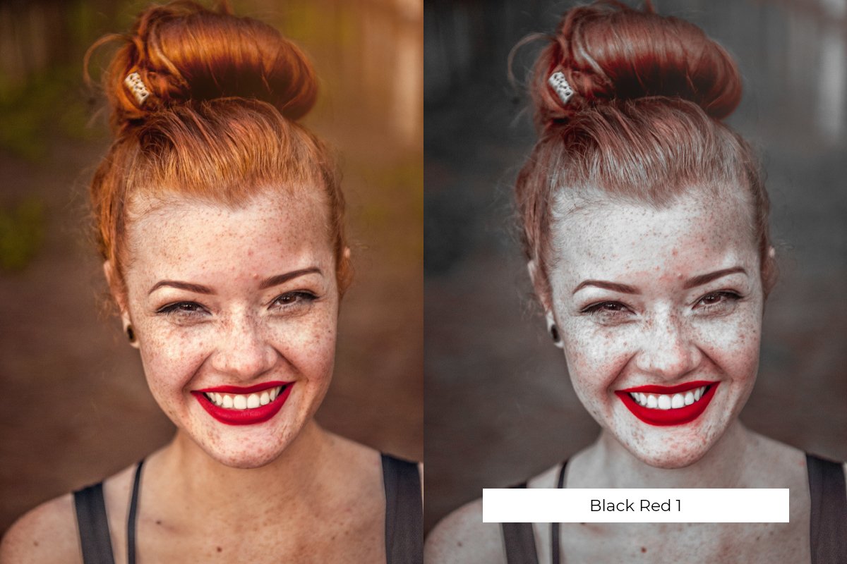 BLACK RED Lightroom Presetspreview image.