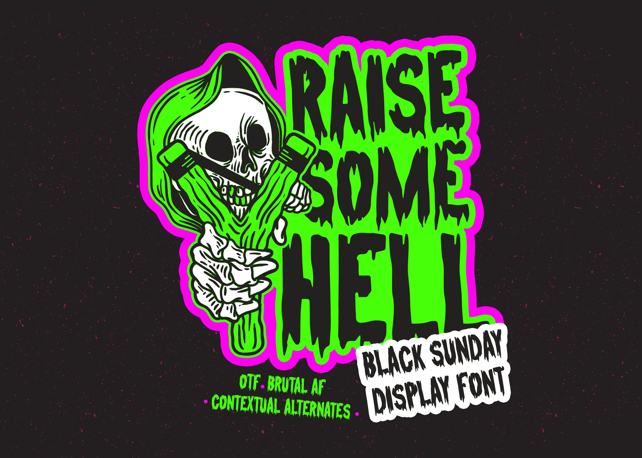 Black Sunday Display Font preview image.