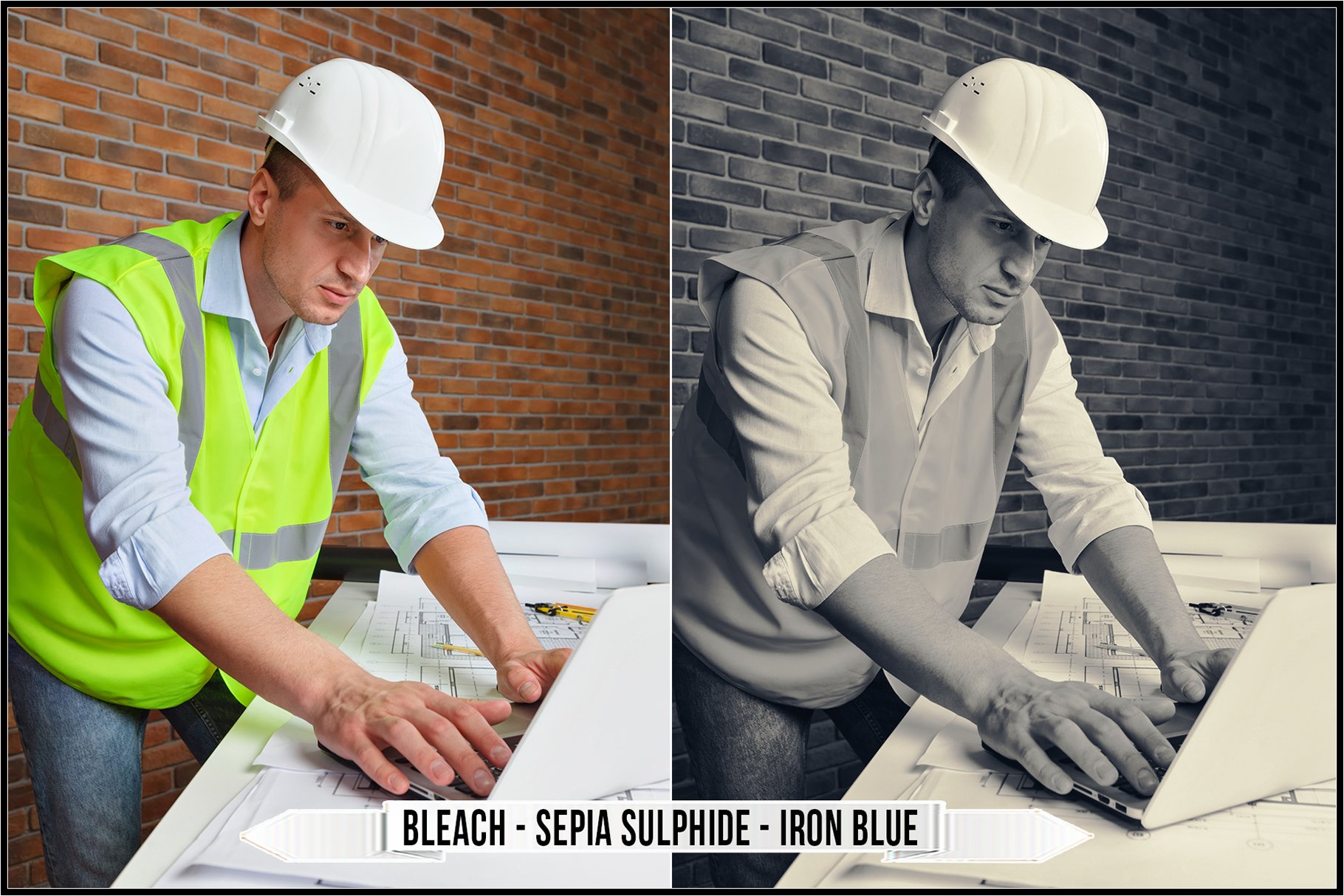 bleach sepia sulphide iron blue 619
