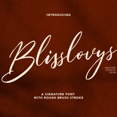 Blisslovys Signature Brush Font cover image.