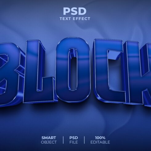 Block 3D editable text effectcover image.