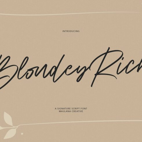 Blondey Rich Signature Script Font cover image.