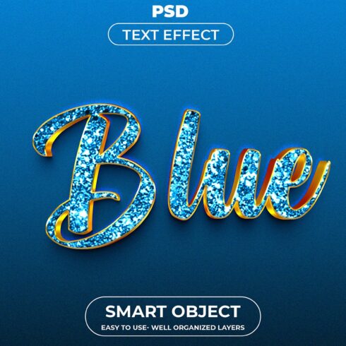 Blue 3d Editable psd Text Effect Stycover image.