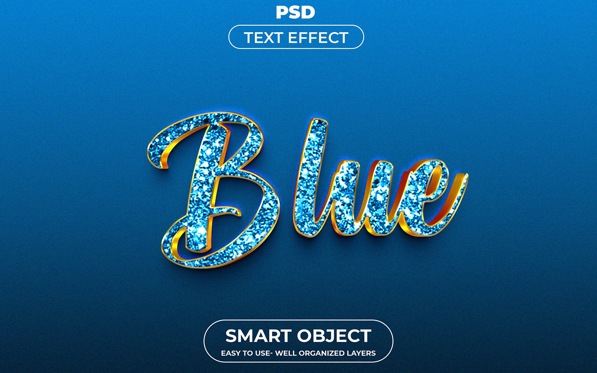 Blue 3d Editable psd Text Effect Stycover image.