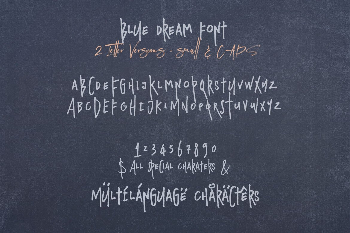 Blue Dream - Crazy Handwritten Font preview image.