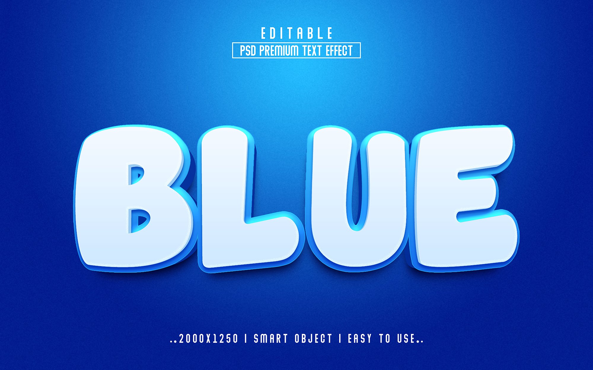 Blue 3D Editable Text Effect stylecover image.