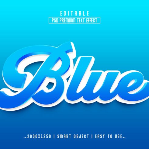 Blue 3D Editable Text Effect stylecover image.