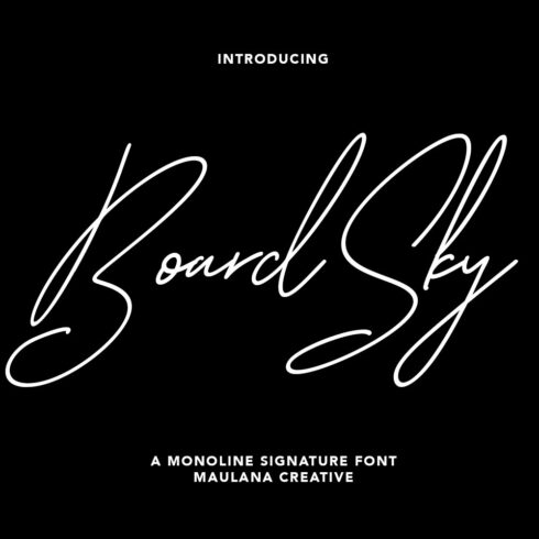 Boardsky Monoline Signature Font cover image.