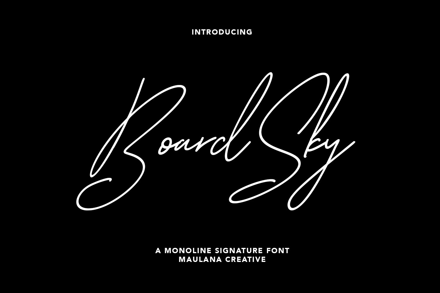 Boardsky Monoline Signature Font cover image.