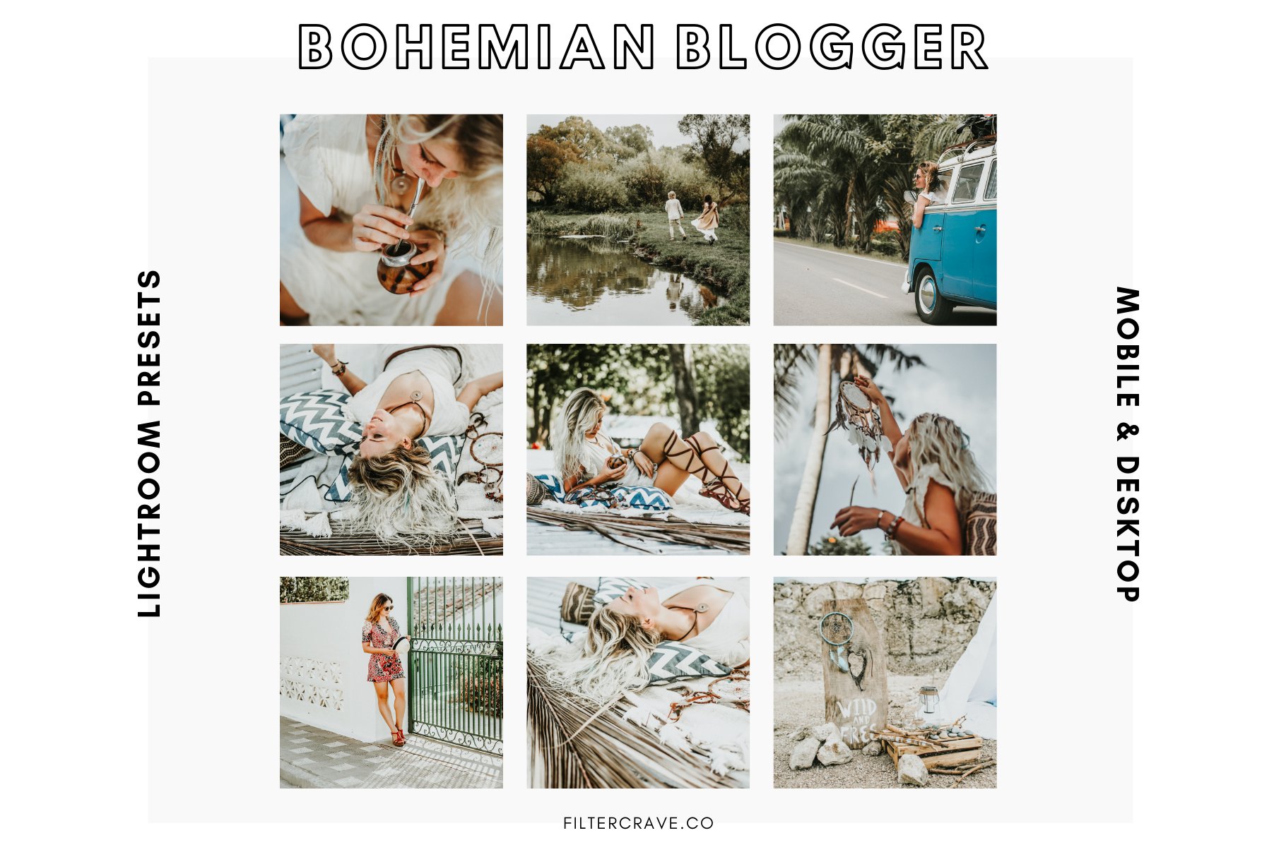Bohemian Blogger Lightroom Presetspreview image.