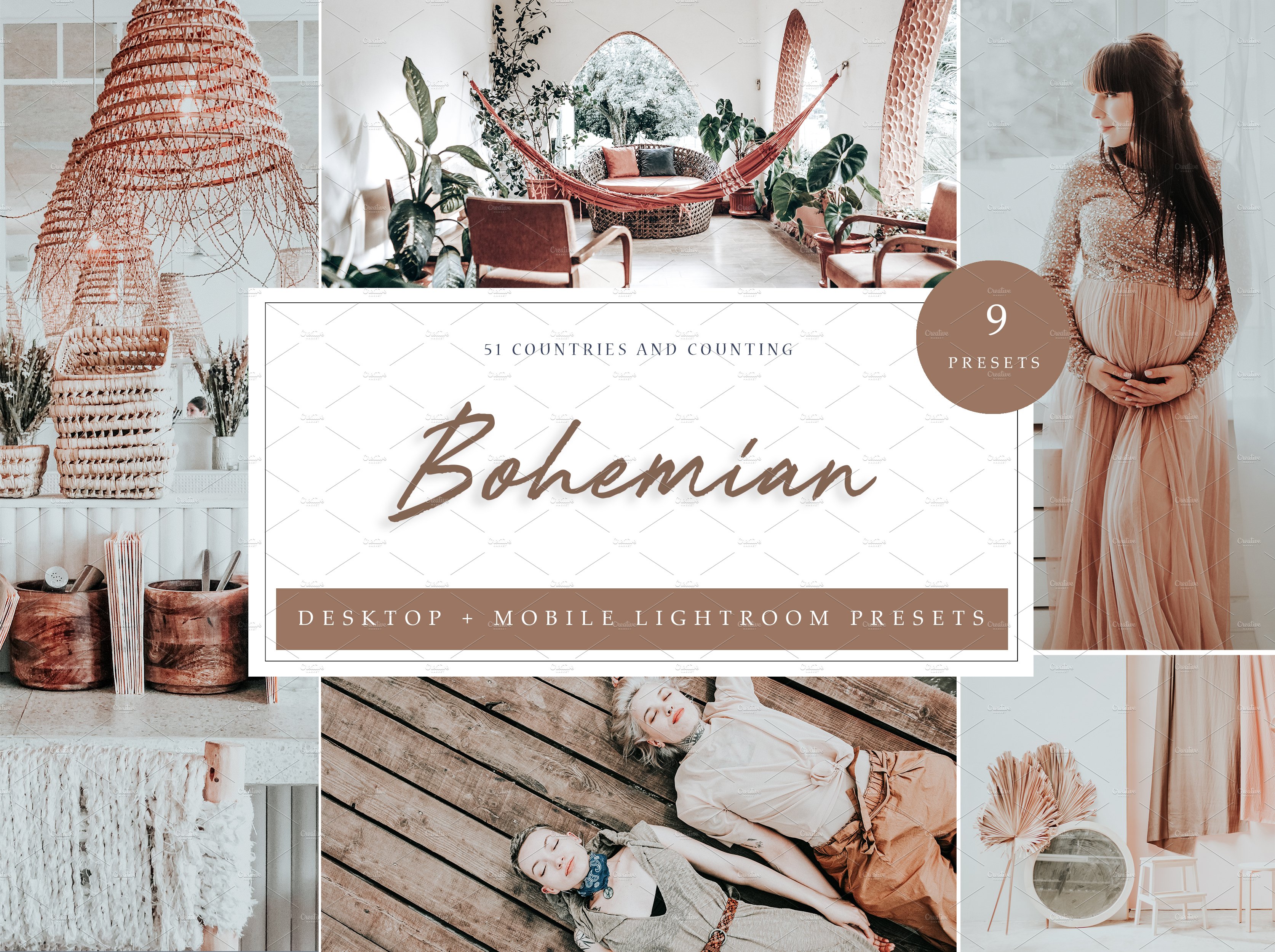 9 x Lightroom Presets, Bohemiancover image.