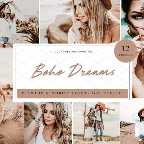 12 x Lightroom Presets, Boho Dreamscover image.