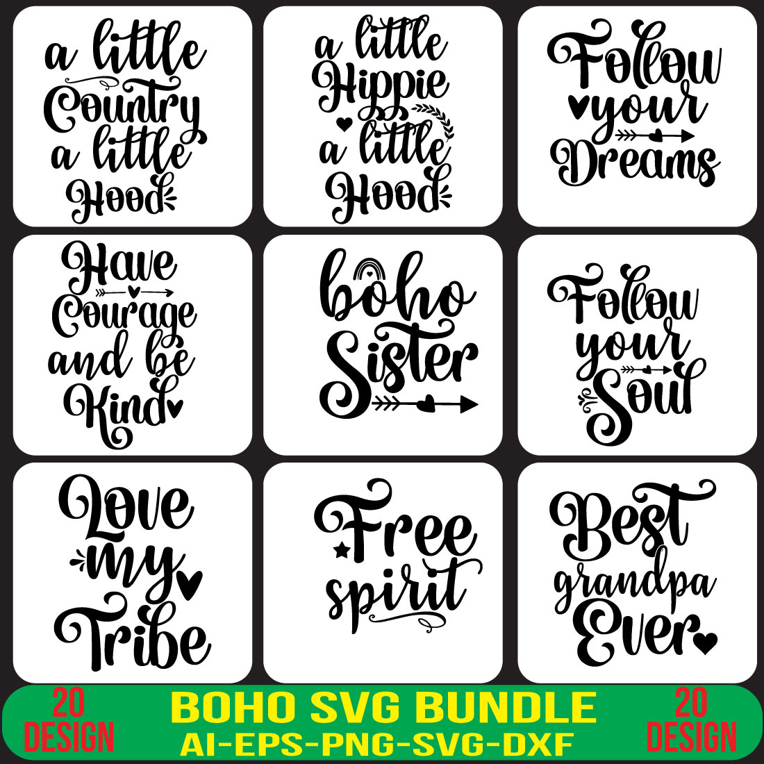 Boho SVG Bundle cover image.