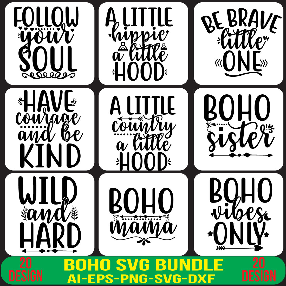 Boho SVG Bundle cover image.