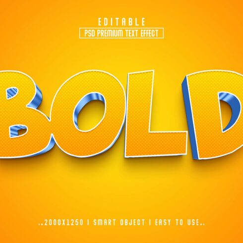 Bold 3D Editable psd Text Effectcover image.