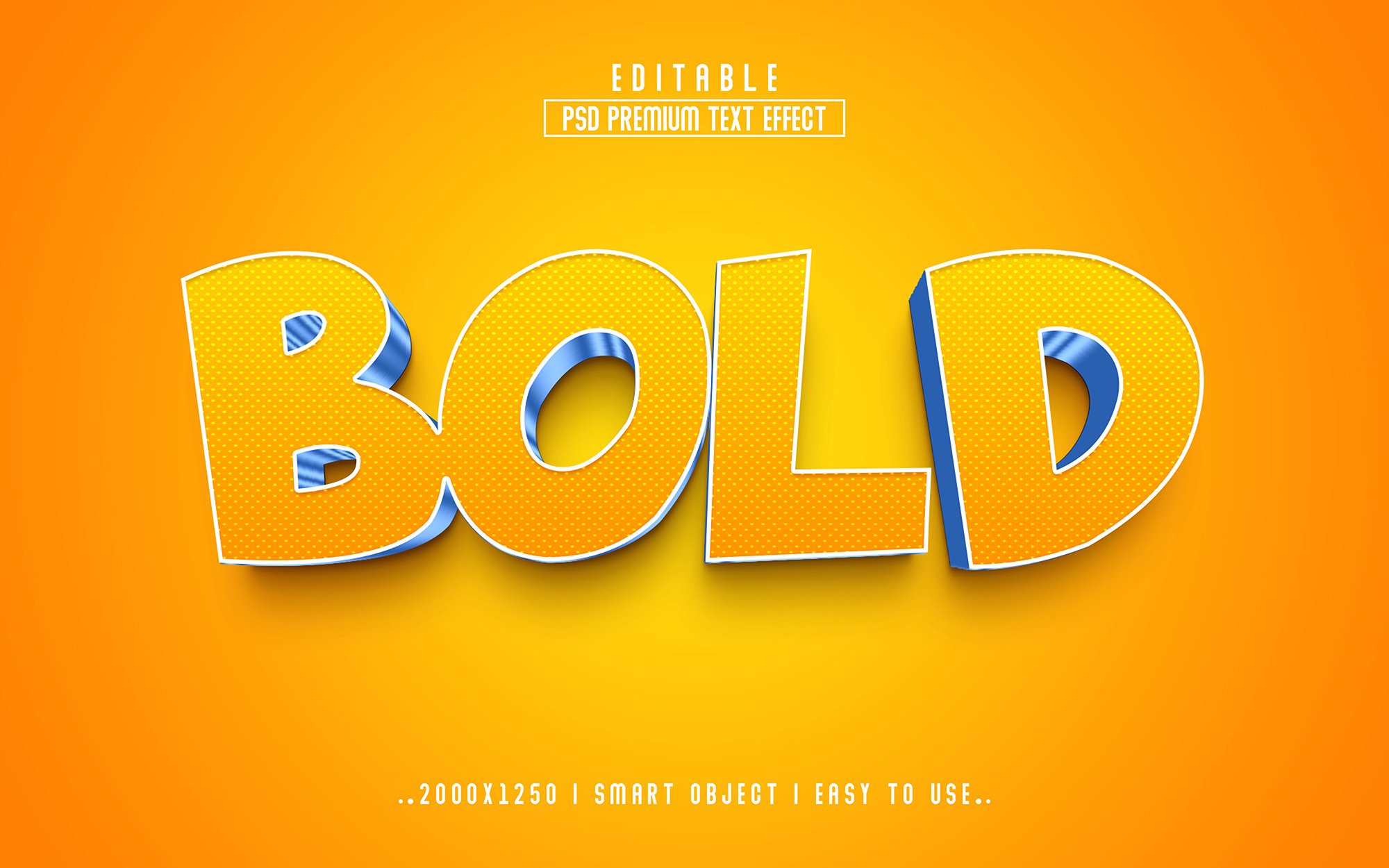 Bold 3D Editable psd Text Effectcover image.