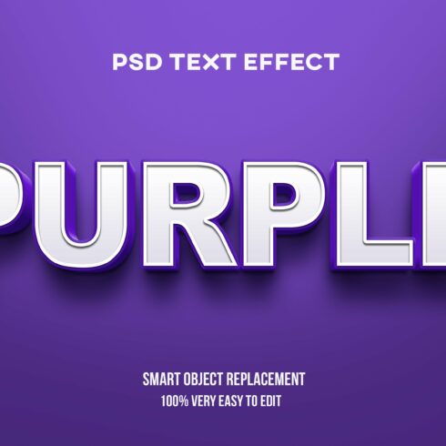 Purple 3D Editable Text Effect Psdcover image.