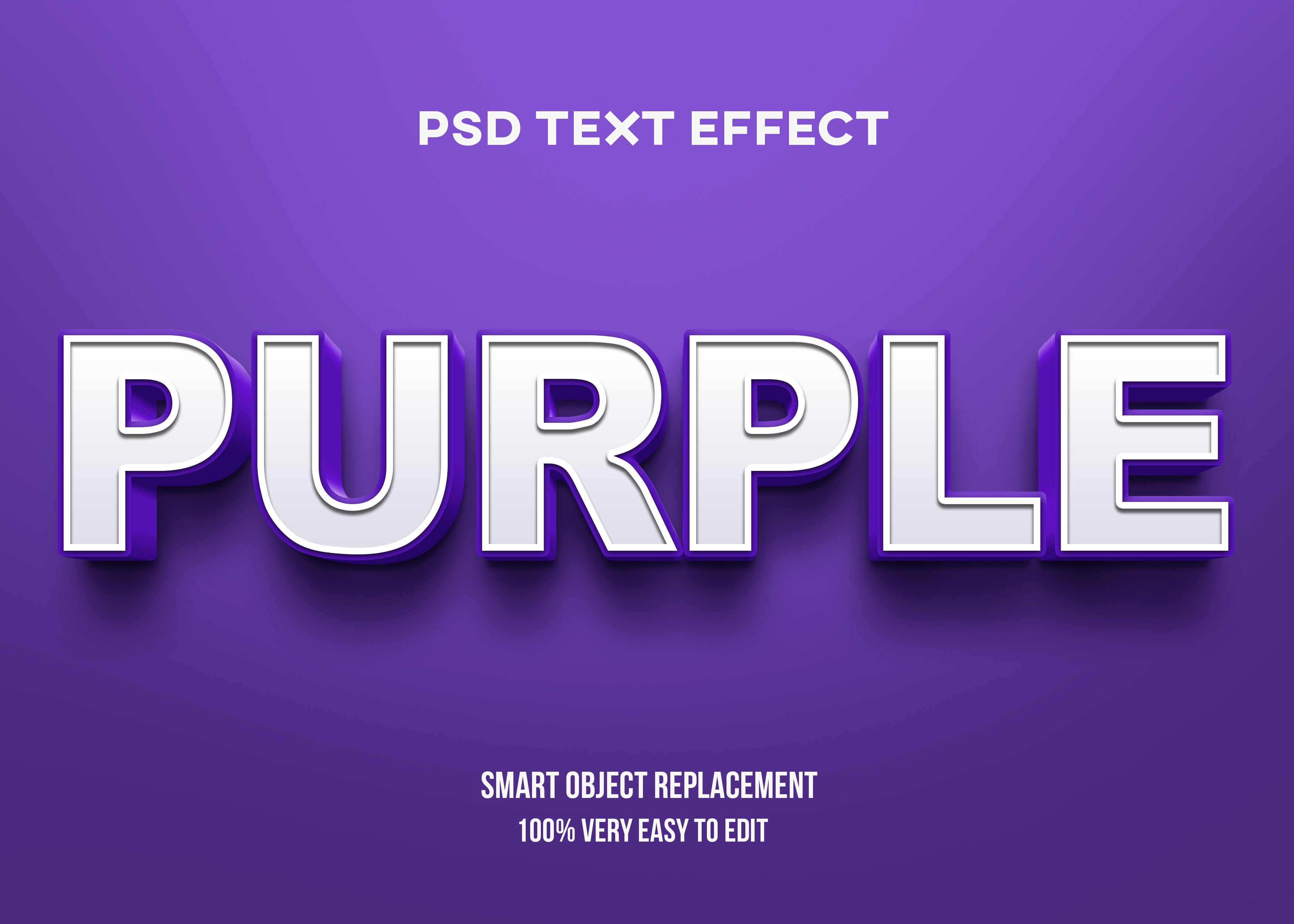 Purple 3D Editable Text Effect Psdcover image.