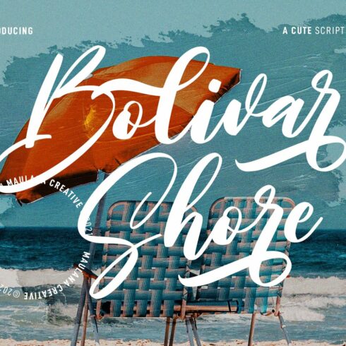 Bolivar Shore Cute Script Font cover image.