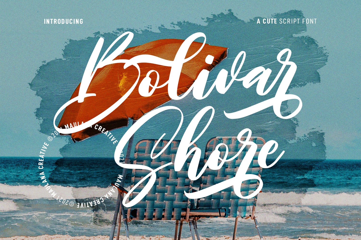 Bolivar Shore Cute Script Font cover image.