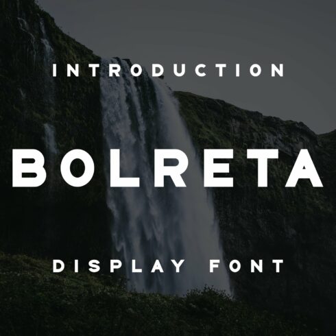 An image of a waterfall with the words bolreta displayed.