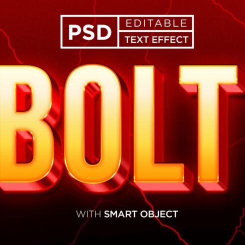BOLT TEXT EFFECT MOCKUP TEMPLATEcover image.