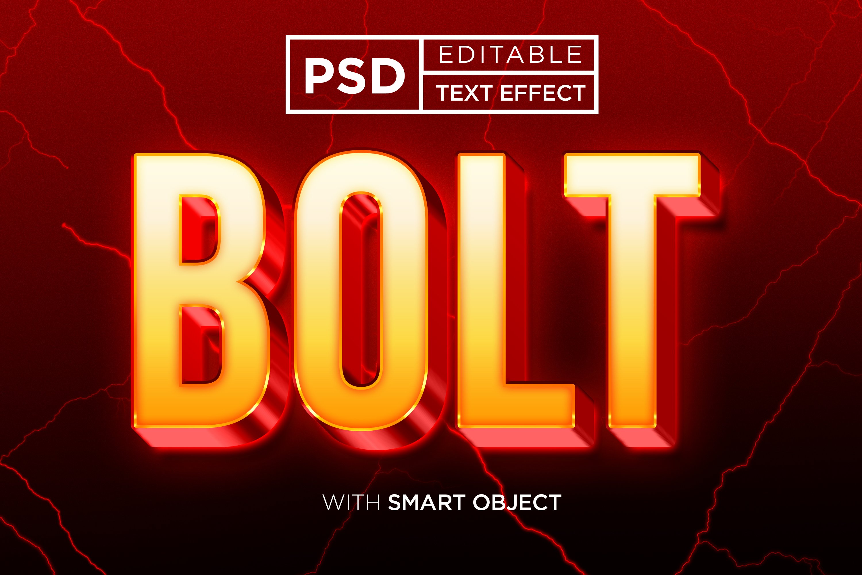 BOLT TEXT EFFECT MOCKUP TEMPLATEcover image.