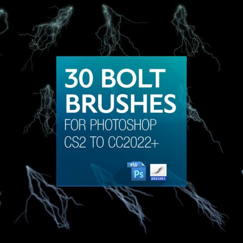 30 Bolt Brushes for PS CS2 to CC202+cover image.