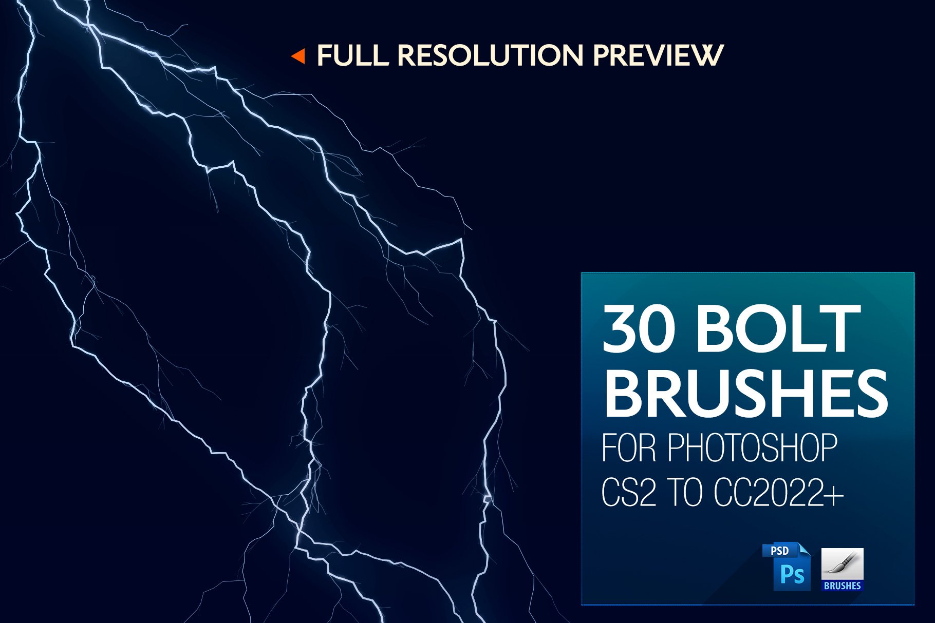 30 Bolt Brushes for PS CS2 to CC202+preview image.