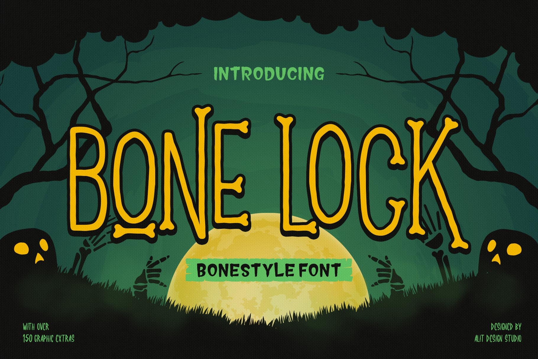 Bone Lock Halloween Font cover image.