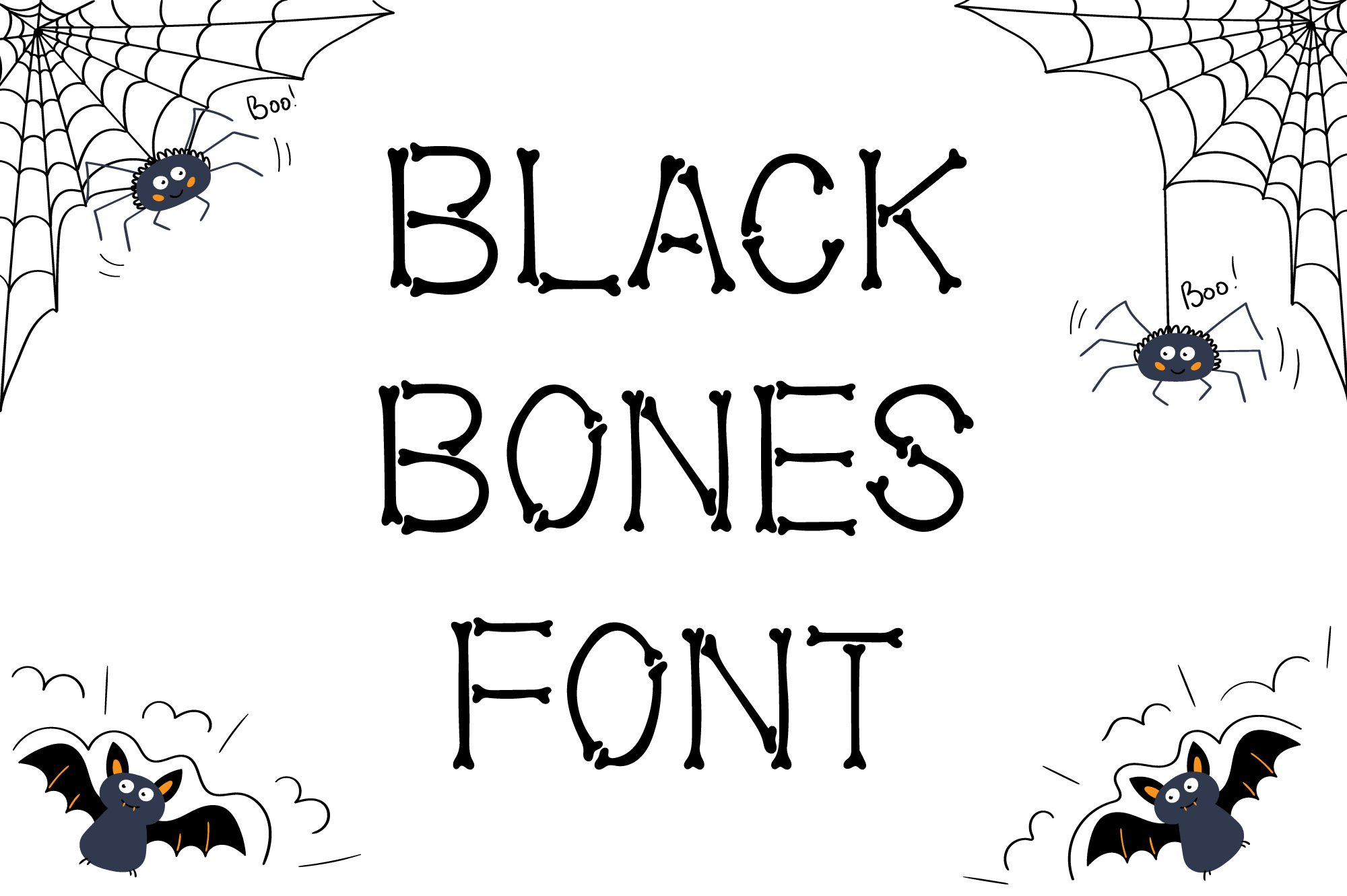 Black Bones Halloween Font cover image.