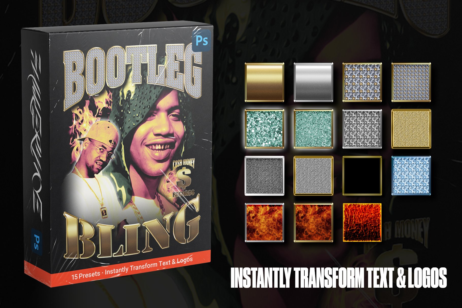 Bootleg Bling Text Styles Pack Vol 1cover image.