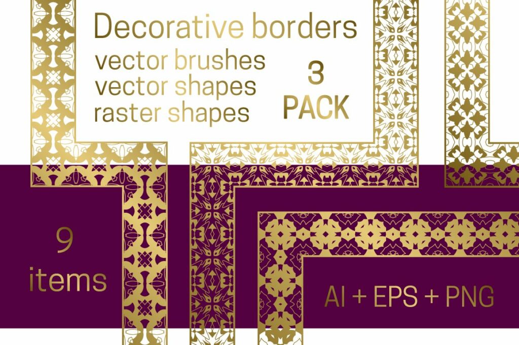 Decorative Borders Pack 3 – MasterBundles