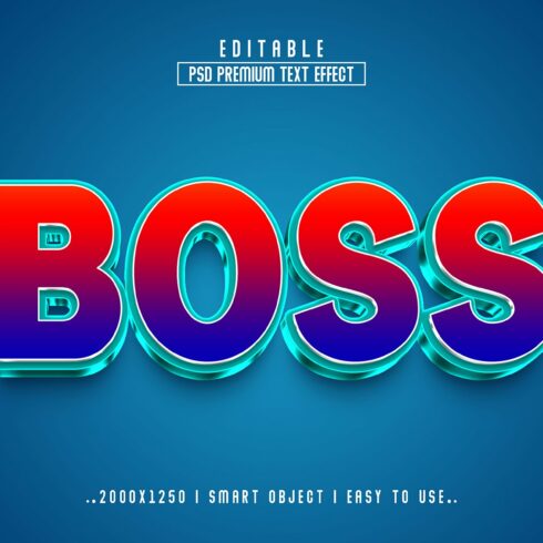 Boss 3D Editable Text Effect Stylecover image.