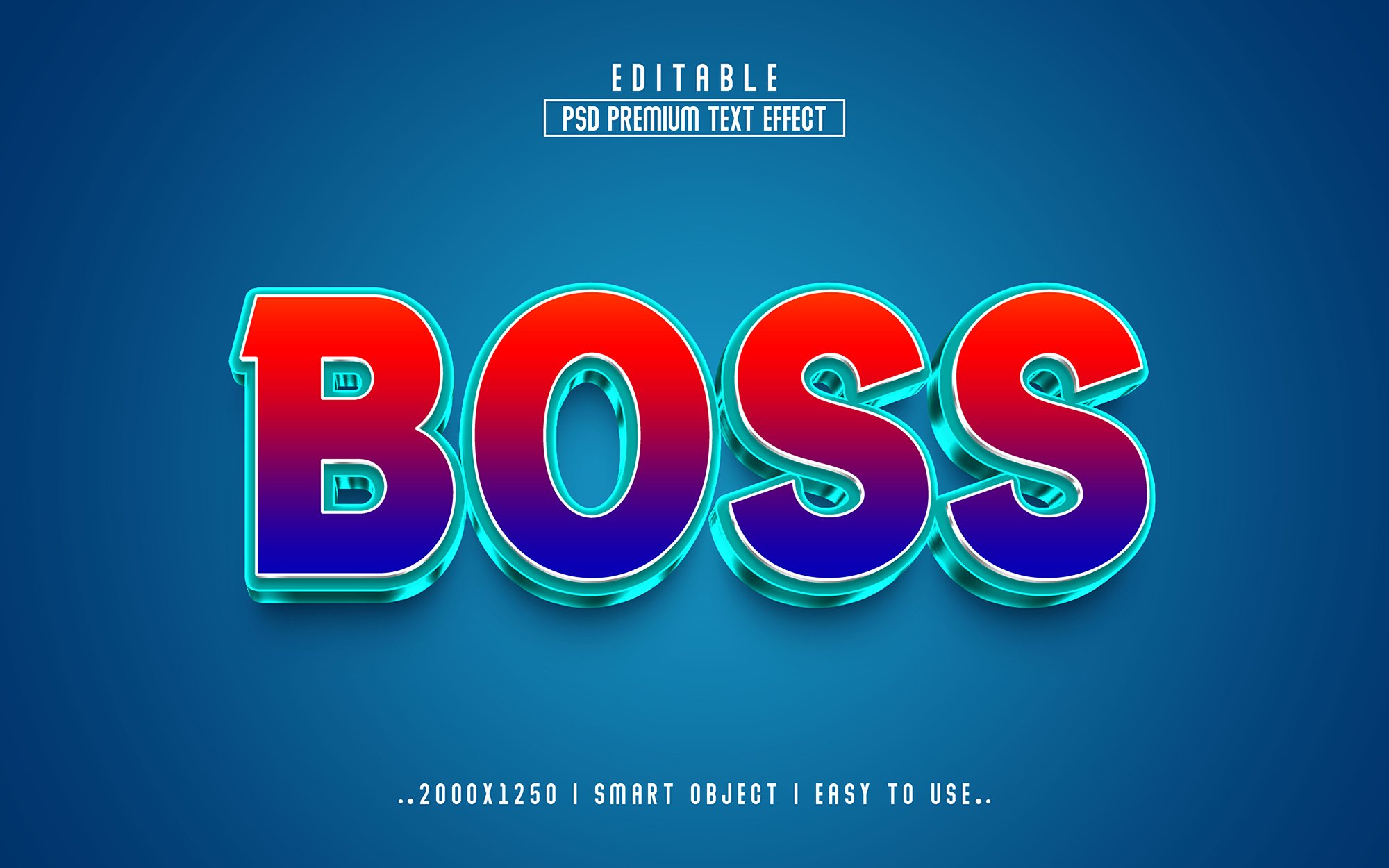 Boss 3D Editable Text Effect Stylecover image.