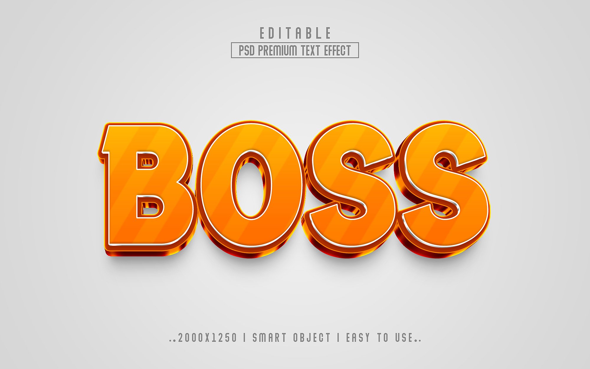 Boss 3D Editable Text Effect stylecover image.