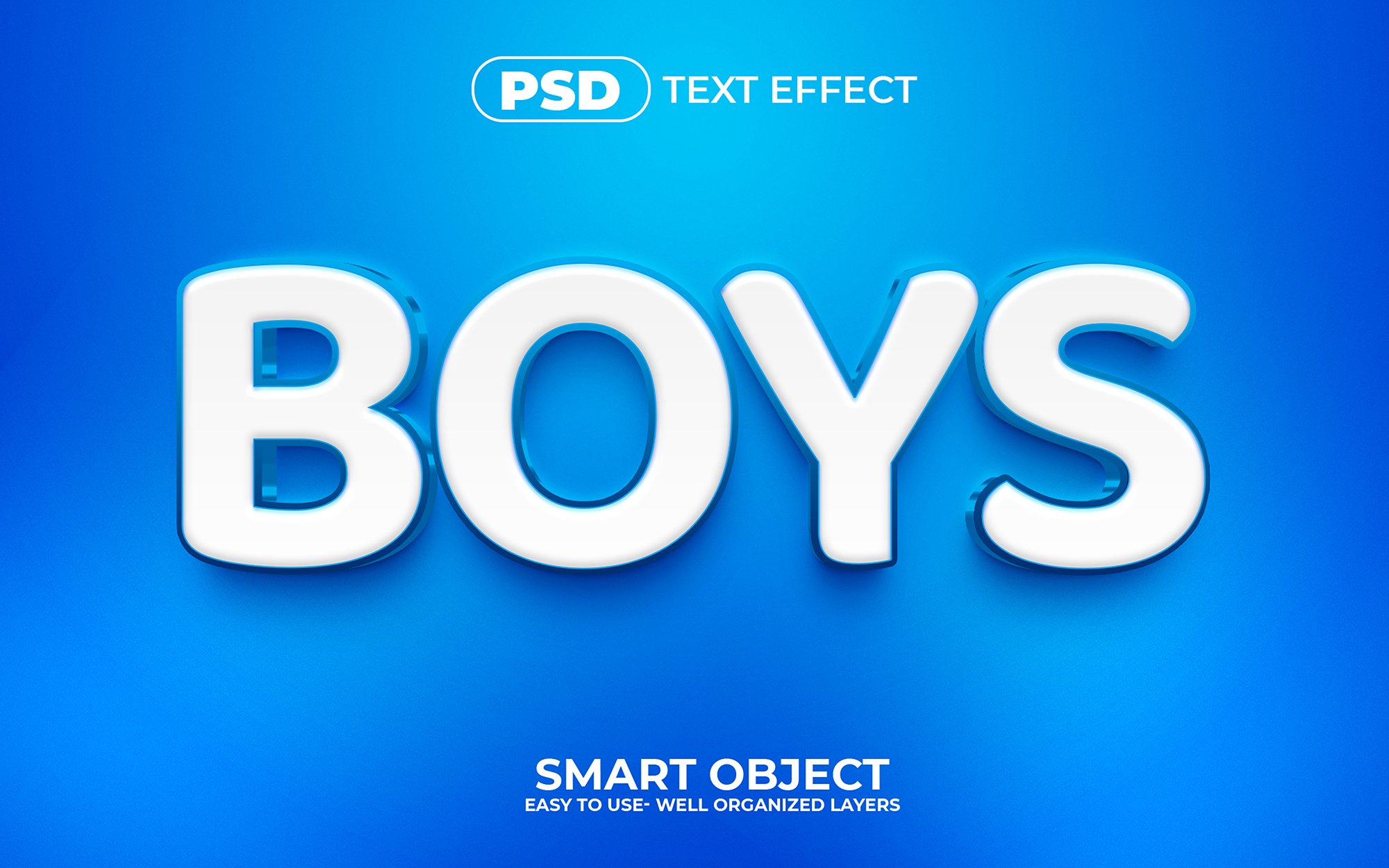 Boys 3D Editable psd Text Effectcover image.
