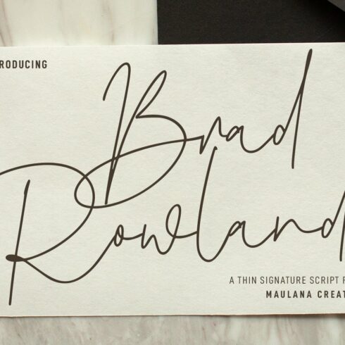 Brad Rowland Signature Font cover image.