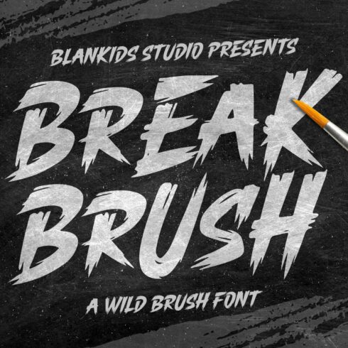 Break brush a Wild brush Font cover image.