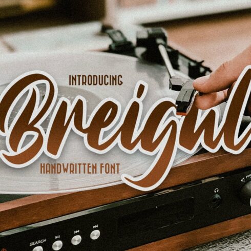 Breigul Handwritten Font cover image.