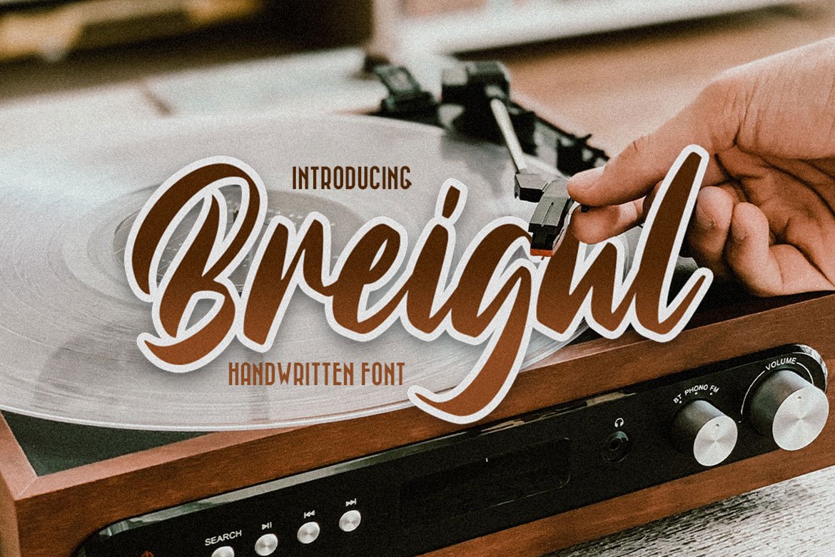 Breigul Handwritten Font cover image.