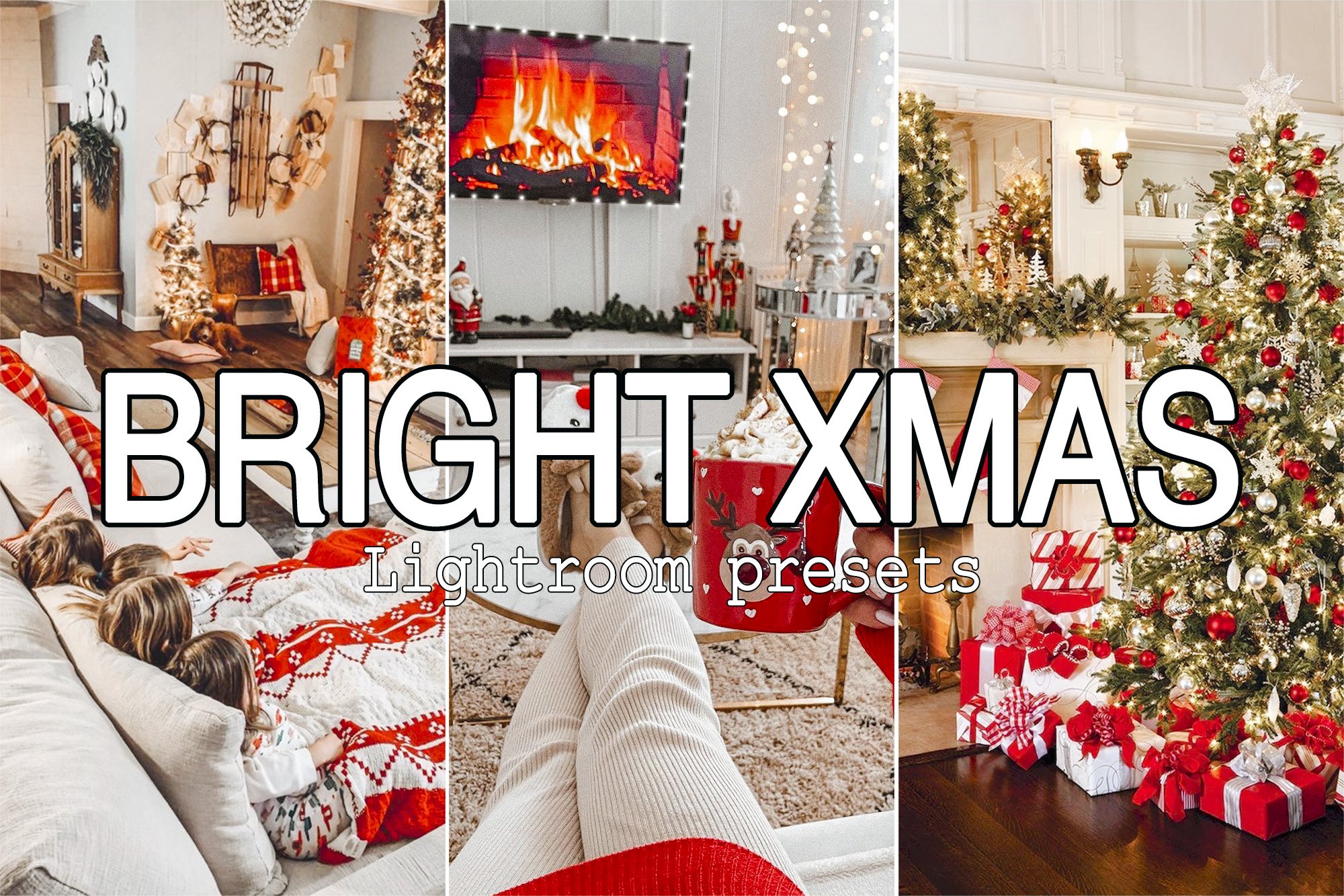 6 Bright Xmas Lightroom presetscover image.