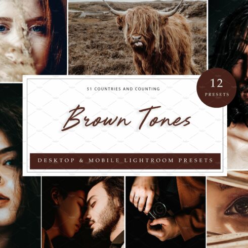 12 x Lightroom Presets, Brown Tonescover image.